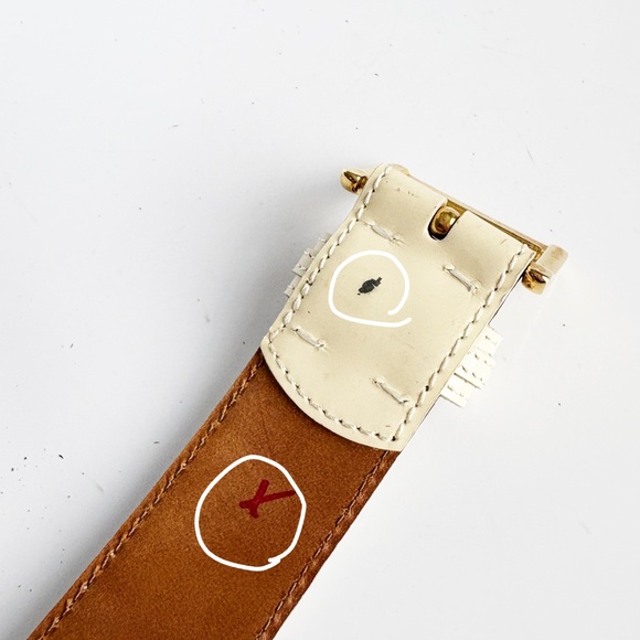 Moschino Belt by Redwall Vanilla Leather Gold Metal Logo Lettering Vintage Sz 40